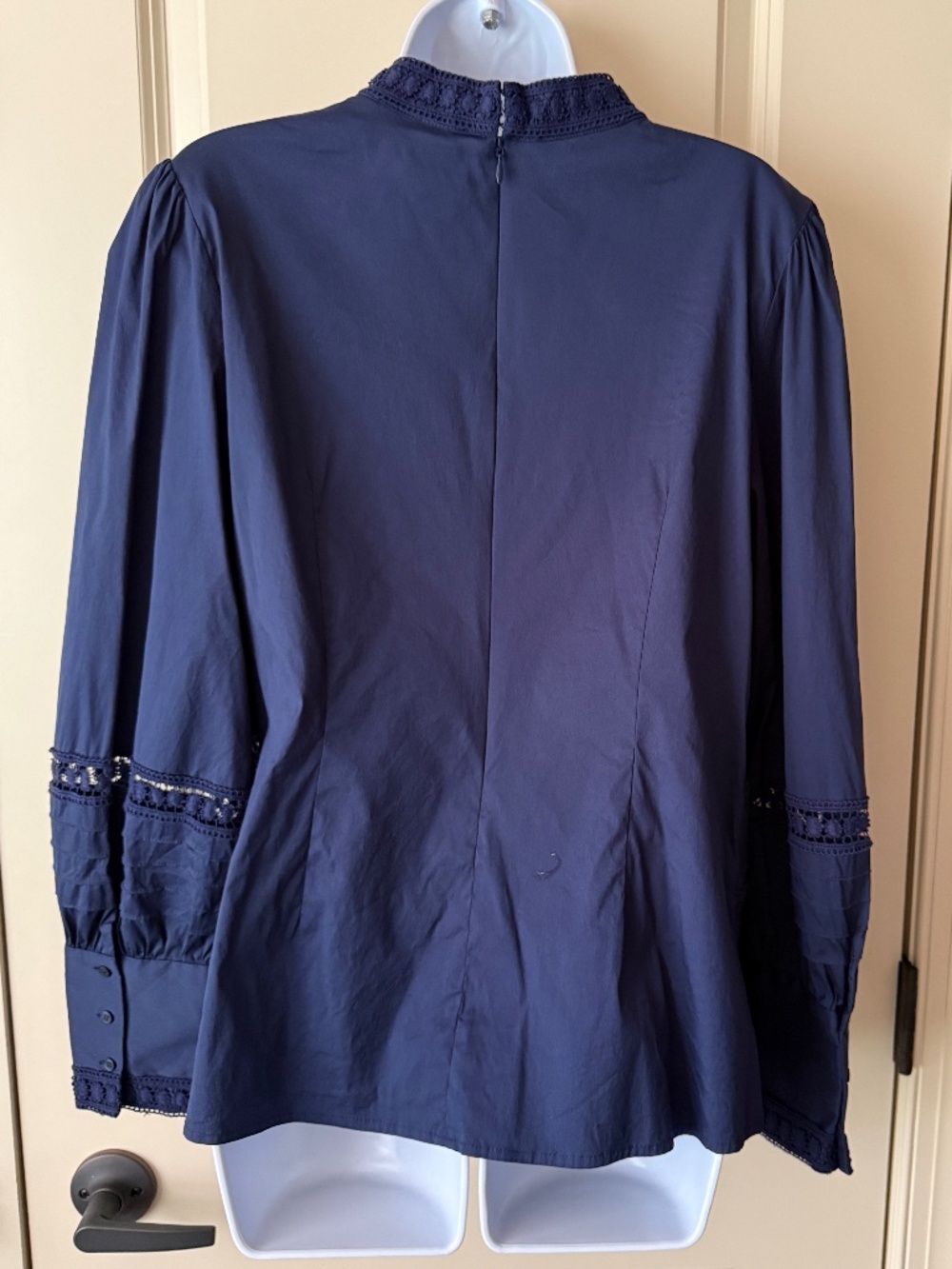 Halogen Nordstrom Blue Puff Long Sleeve Blouse size Small - Picture 4 of 9